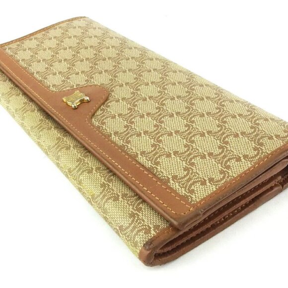 Celine long wallet macadam beige PVC x leather Authentic - Picture 2 of 9